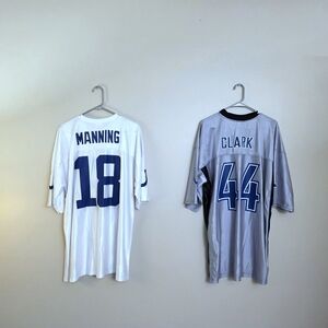 NFL Indianapolis Colts Jersey Lot - #18 Manning & #44 Clark Jersey - Men sz XXL